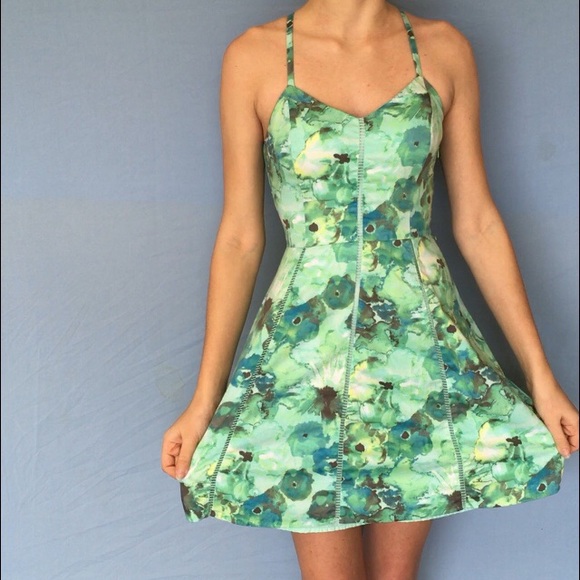 Green Halter Dress - Picture 2 of 5